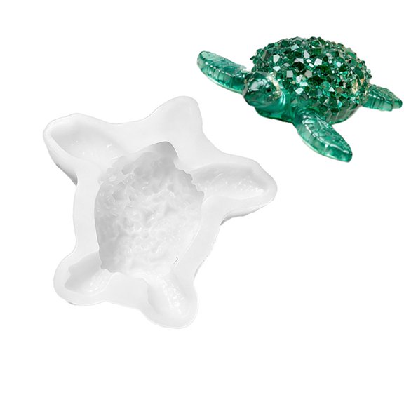 Decorative Resin Turtle Form, 3D Silicone Casting Shape with Detailed Outline, Clear Handling View, Easy Release Structure for Hobby Makers, 1 Piece