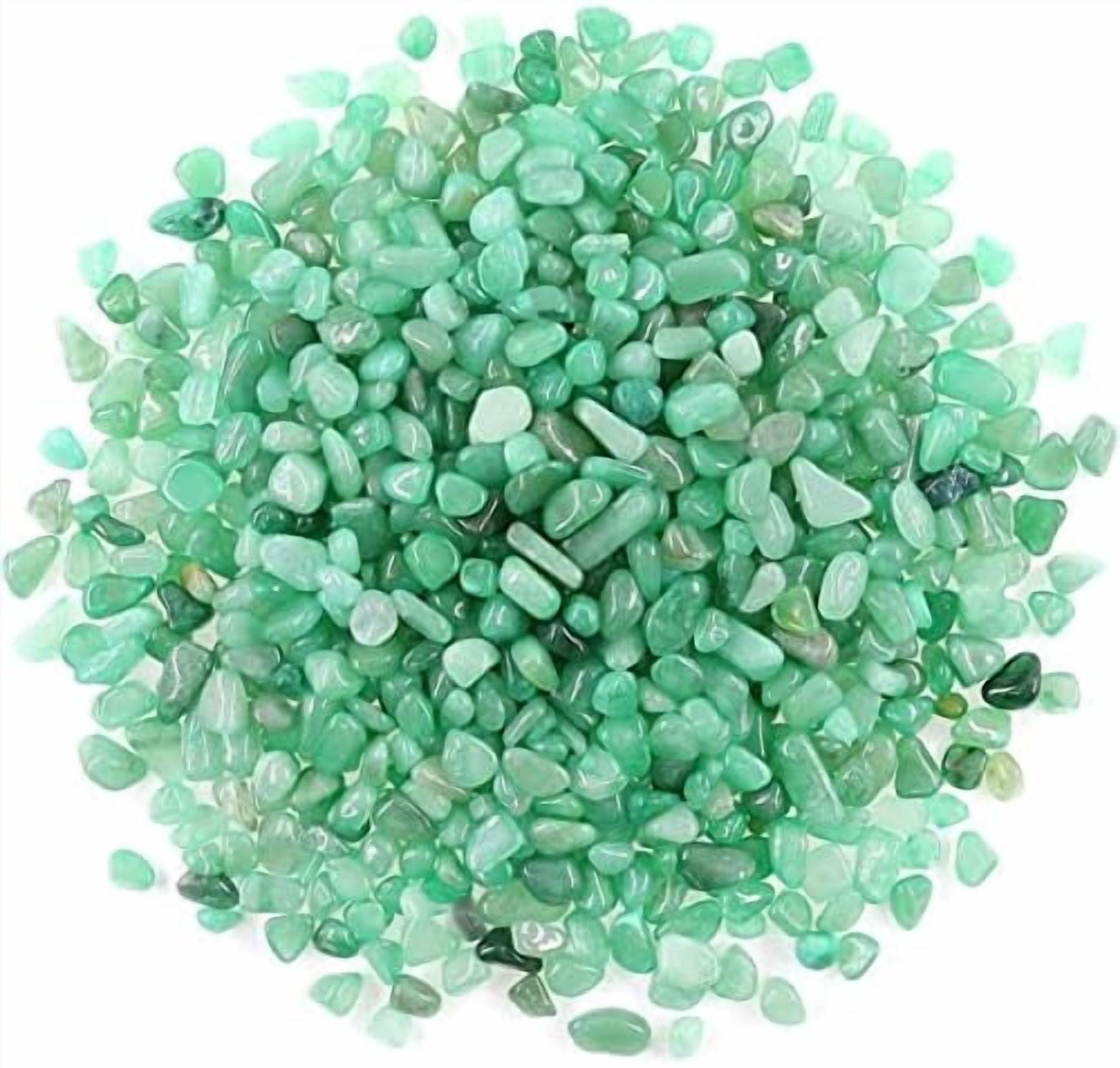 Decorative Rock Stones, 2 Lbs/920g Irregular Green Crystal Pebbles Quartz Gravel for Aquarium Turtle Tank Decoration/Succulent Plant Landscape/Flowerpot Vase Ornament