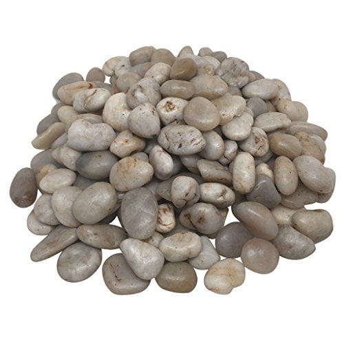 Decorative Rocks, 5 lbs Polished River Rocks, Pebbles In net Bag by Royal Imports for Aquariums, Vase Fillers, Landscaping and Home Decor - White