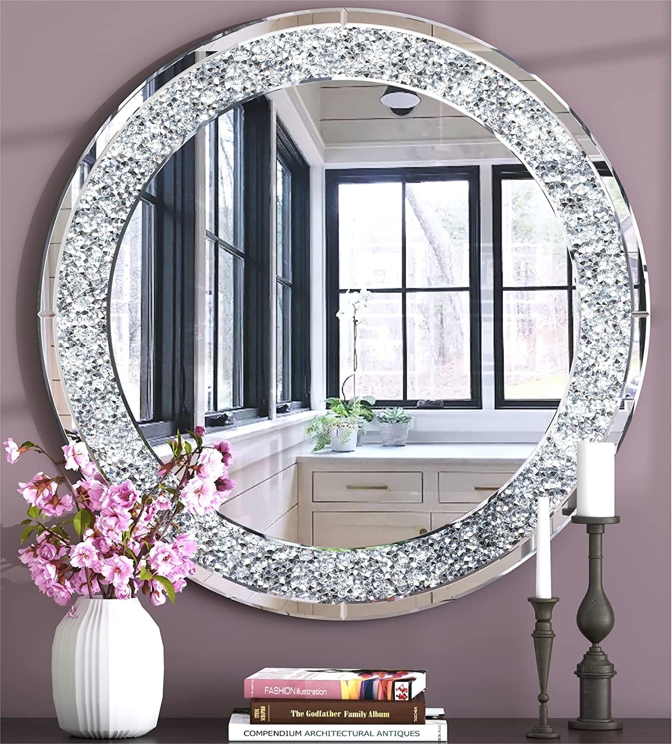 Silver wall mirrors decorative discount