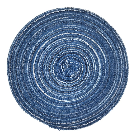Decorative Round Placemat, Cotton Linen Heat Resistant Table Mat with Anti Slip Design for Dining Table, Coffee Table and Kitchen Decor, 1 Pack