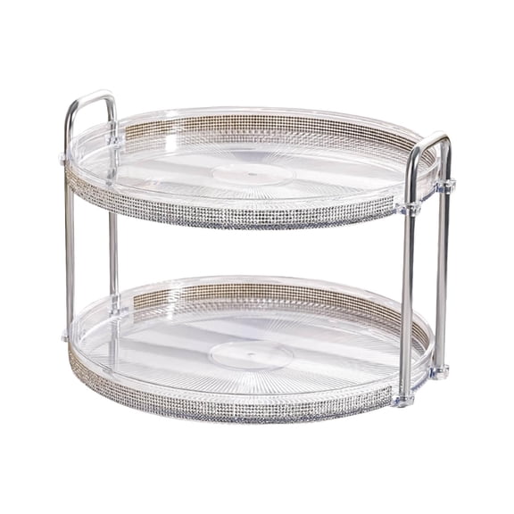 Decorative Round Serving Tray Jewelry Tray for Cupcake Display Kitchen Tray Double Layer