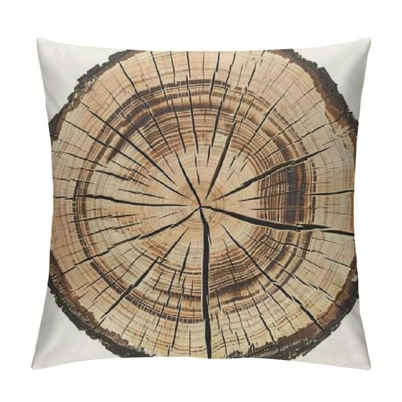 Decorative Round Throw Pillow, Digital Print Comfortable Kids Funny Cute Wood Log Pillow Circle Seating Floor Cushion for Home, Couch, Sofa, Bedroom, Living Room Decor, Stump