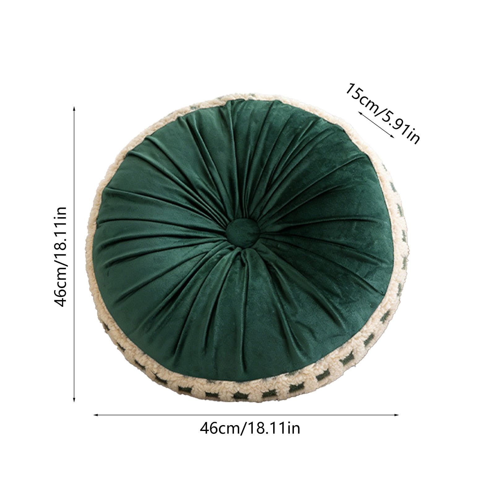 Decorative Round Throw Pillows 18in Velvet Pleated Throw Pillow Vintage Pumpkin Floor Boho Accent Chair Cushion Gift for Couch Sofa Chair Bed Home Decoration