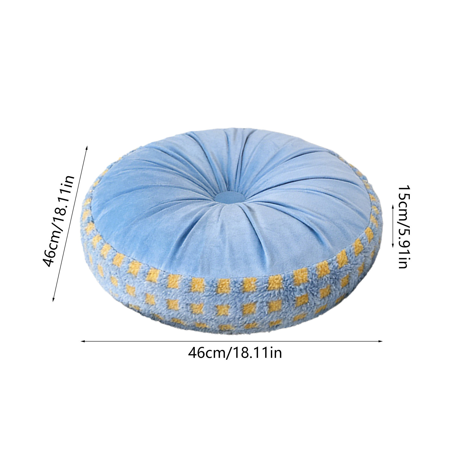Decorative Round Throw Pillows 18in Velvet Pleated Throw Pillow Vintage Pumpkin Floor Boho Accent Chair Cushion Gift for Couch Sofa Chair Bed Home Decoration
