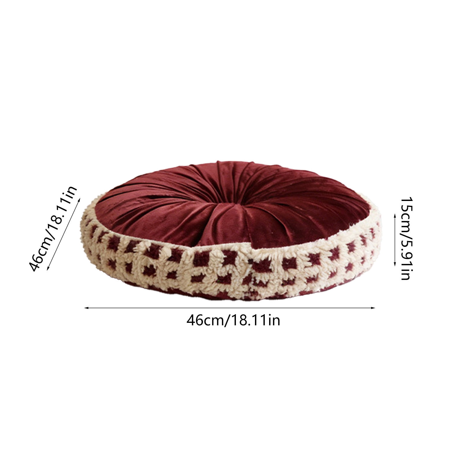 Decorative Round Throw Pillows 18in Velvet Pleated Throw Pillow Vintage Pumpkin Floor Boho Accent Chair Cushion Gift for Couch Sofa Chair Bed Home Decoration