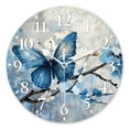 thumbnail image 1 of Decorative Round Wall Clocks Non-Ticking Silent Battery Operated Clocks with Photo for Bedroom,Living Room-Oil Painting Of Hummingbird In Flight With Red Flowers(16inch), 1 of 4