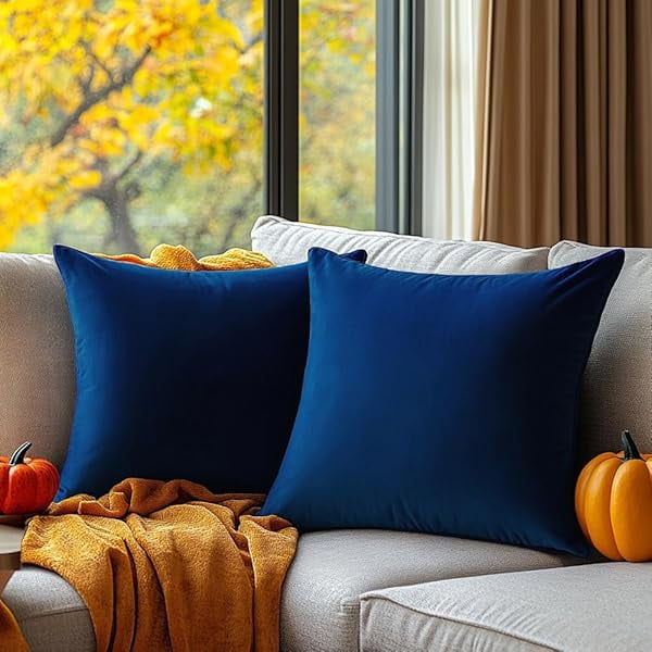 Decorative Royal Blue Pillow Cover s 16x16 Inch Pack of Royal