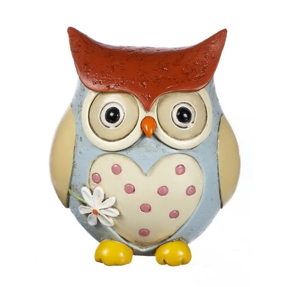 Decorative Rustic Alpine Owl - Polka Dot Heart Chest