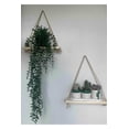 thumbnail image 1 of Decorative Rustic Jute Rope Wall Hanging Floating Shelves for Wall, 2 Pieces Decorative Shelves for Wall, Boho Decor Swing Rope Rustic Floating Shelf, Wall Display Shelf Home Organizer Shelf, 1 of 4