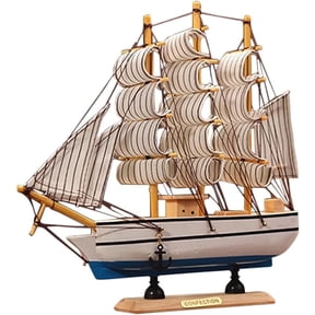 Decorative Sailing Ship, Wooden, 10 x 6 Inch