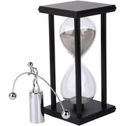 Decorative Sand Timer Clock Hourglass  with Balance Physics Motion Desk Toy Sculpture  Light Gray 60 Minute Productivity Hour Glass Sand Clock Timers for Office, Home Kitchen Desk Decor Pomodoro