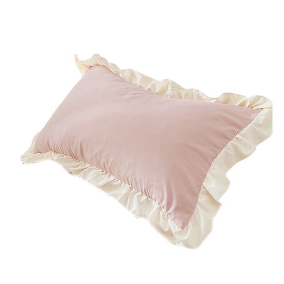 Decorative Scalloped Pillowcase Sturdy Polyester Fiber Gentle Texture Living Room Bedroom Styling