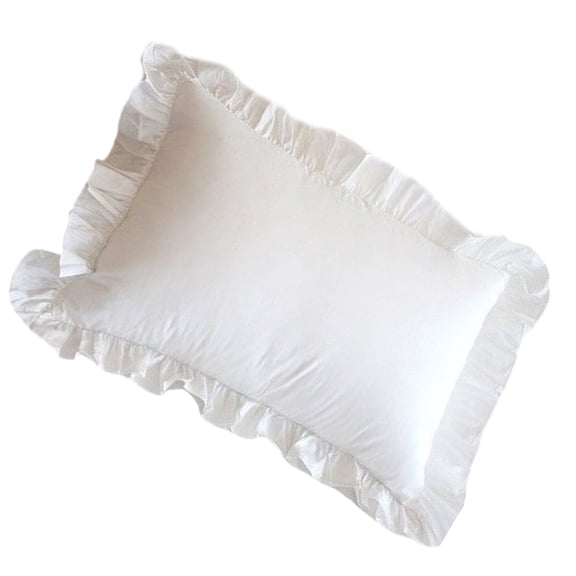 Decorative Scalloped Pillowcase Sturdy Polyester Fiber Gentle Texture Living Room Bedroom Styling