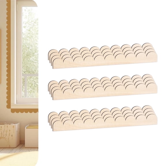 Decorative Scalloped Wood Molding,Unfinished Scalloped Wood Molding,DIY Moulding Trim for Wall,Cabinet Trim for Door,Window Frames Decoration,1.6x15.8In,12pack
