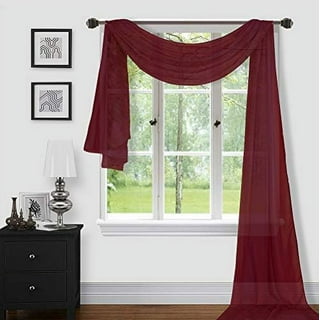 Burgundy Sheer Curtain Scarf