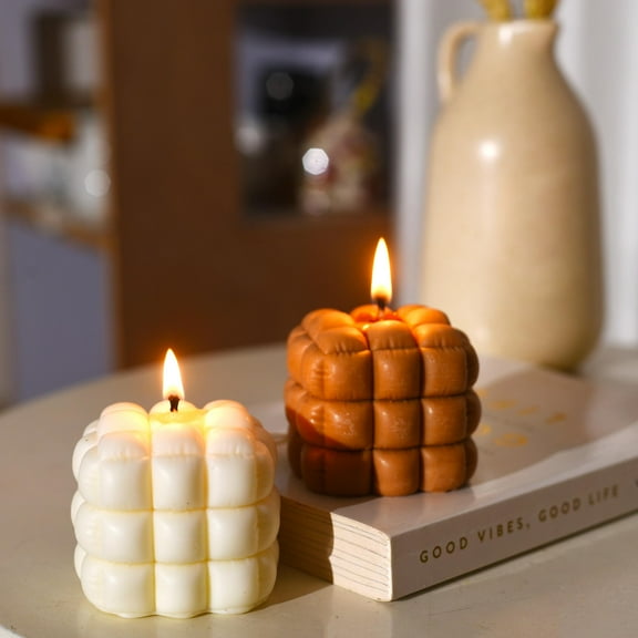 Decorative Scented Candles for Home Decor | Candles for Home Decor | Home Decor Items | Scented Candles for Home Bedroom Living Room Decor | Set of 2 Vanilla Scented Candles | 150g Each 100% Soy