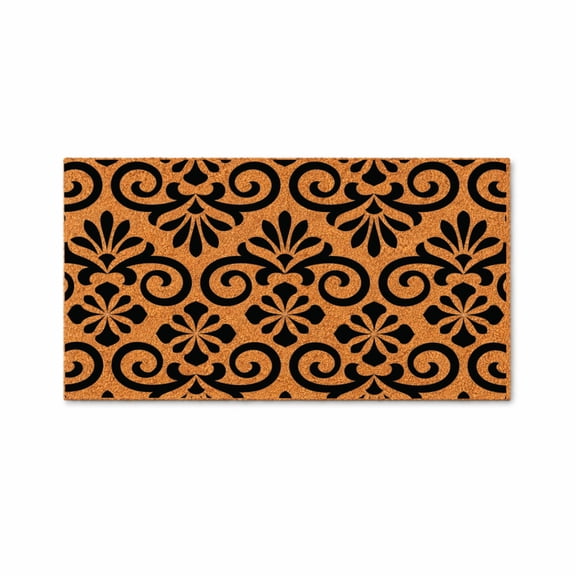 Decorative Scroll Pattern Doormat, Non Slip Entryway Floor Mat, Indoor Outdoor Welcome Mat (16x24 inches) WoodByStu 4330