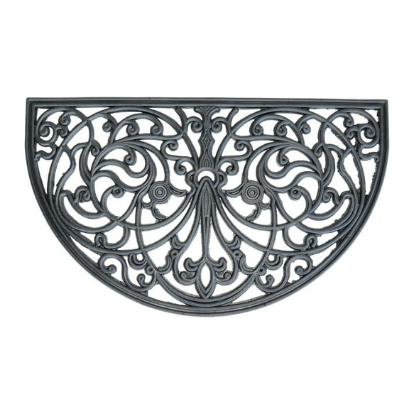 Decorative Scrollwork Rubber Entry Mat 18 x 30 in. - Arc Shape