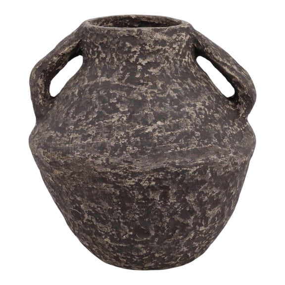 Decorative Sculptural Vase with Handles for Living Room Decor - Perfect Flower Vase for Bedroom Styling, Office Accent, or Home Decor - Minimalist Vase for Tabletop or House Decoration - 14", Brown