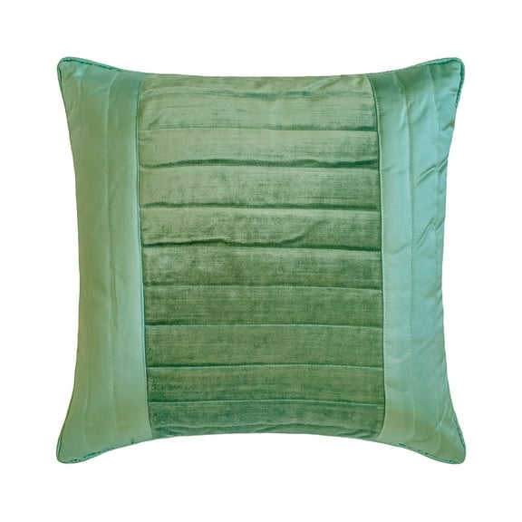 Decorative Sea Blue 18"x18" (45x45 cm) Throw Pillows, Velvet & Satin Striped & Quilted Throw Pillows For Couch, Striped Pattern Modern Style - Darya