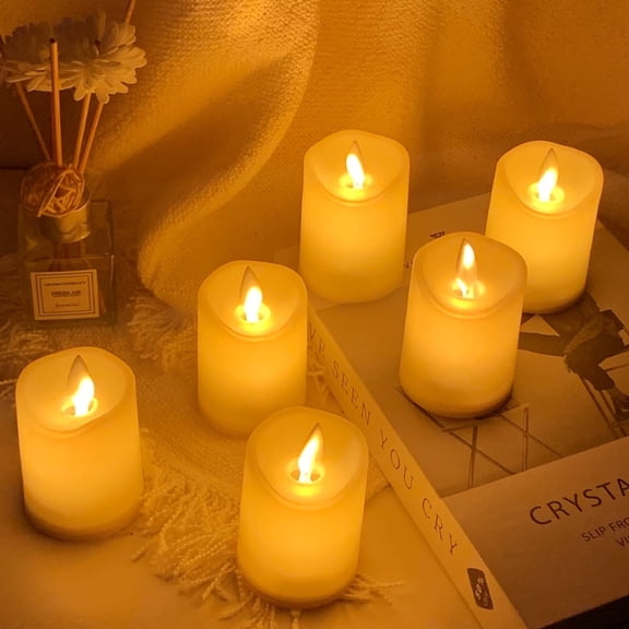 Decorative Set of 6 Flameless Battery LED Candles with 6H Timer for Indoor Outdoor(Swing Flame)