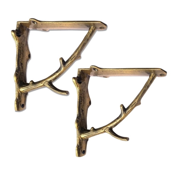 Decorative Shbrackets 2 Pack Of 7 X 2 7.3 Inch Finish Cast Iron Rustic - Metal For Wall Tree Branch Bracket