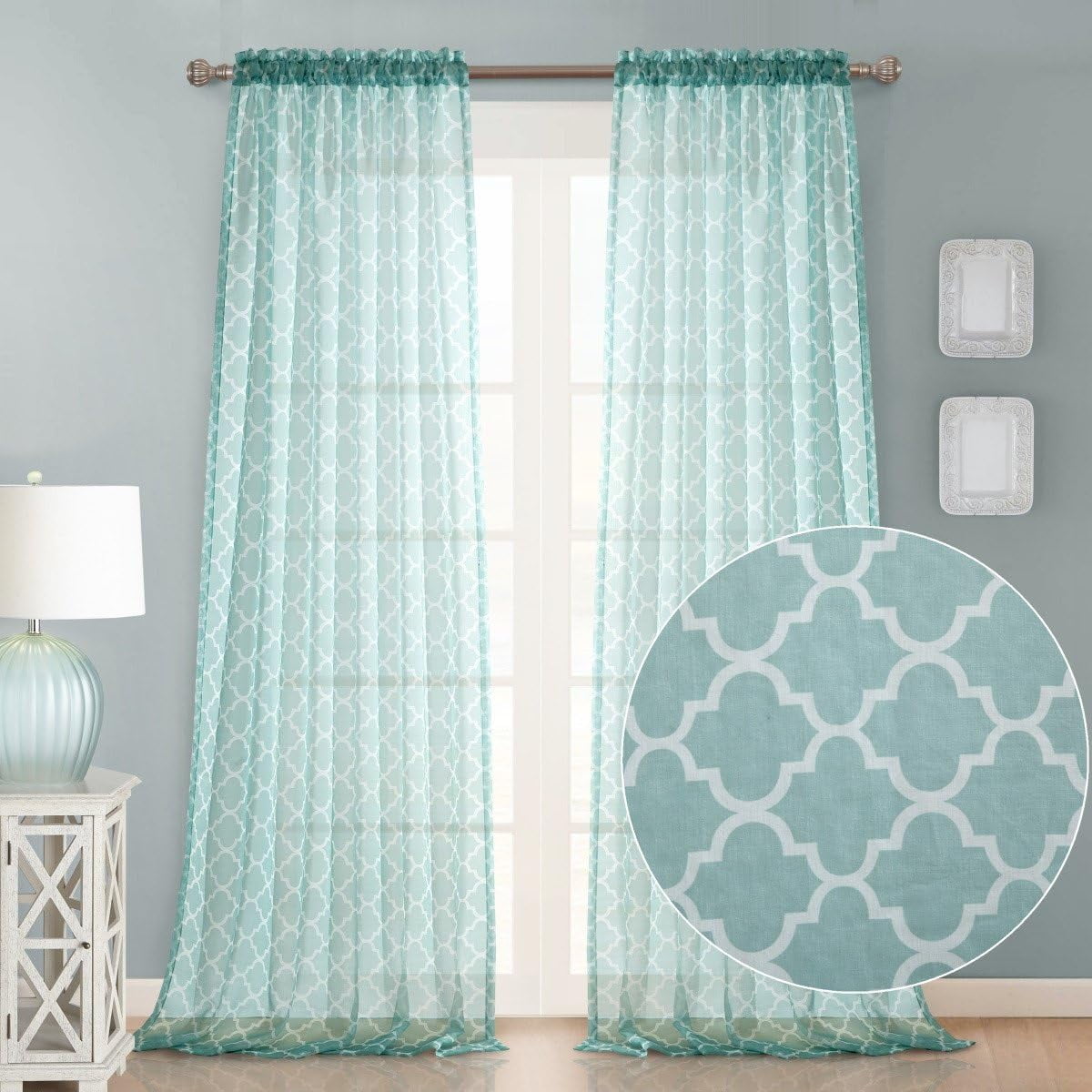 Decorative Sheer Curtain for Bedroom Living Room Nursery RV Windows ...