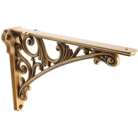 Decorative Shelf Bracket 6 inch, Antique Brass Shelf Brackets for Shelving, Heavy Duty Vintage, DIY Projects, Hardware Included, 2 Pack, 5.9x4.17x1.73 inch,Baroque Style price history and forecast - NOBRAND