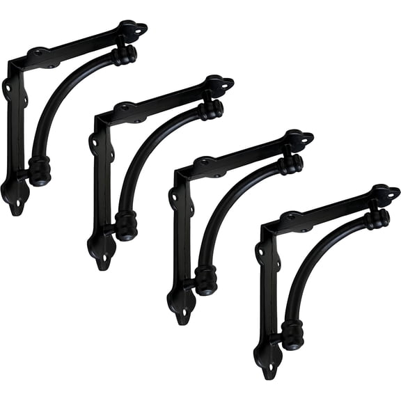 Decorative Shelf Brackets, 2 Pack of 7 x 1.5 x 7 inch Copper Cast Iron Shelf Brackets - Decorative Brackets for Mounting - Half Round Style Brackets