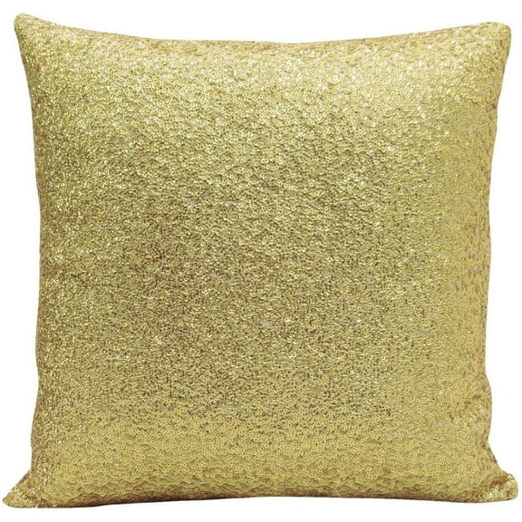 Decorative Shiny Gold Sequin Glitter Pillow Cover Throw Cushion Case 12 X12 Inches