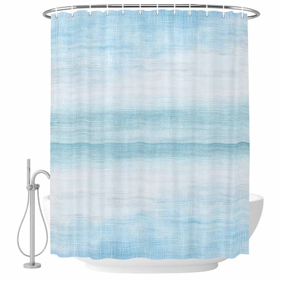 Decorative Shower Curtain Farmhouse Fabric Waterproof Bath Shower Curtains Bathroom Accessories Gradient Aqua Blue Shower Curtain 36x72 Inch for Home Hotel Modern Rustic Minimalist Pastel Solid