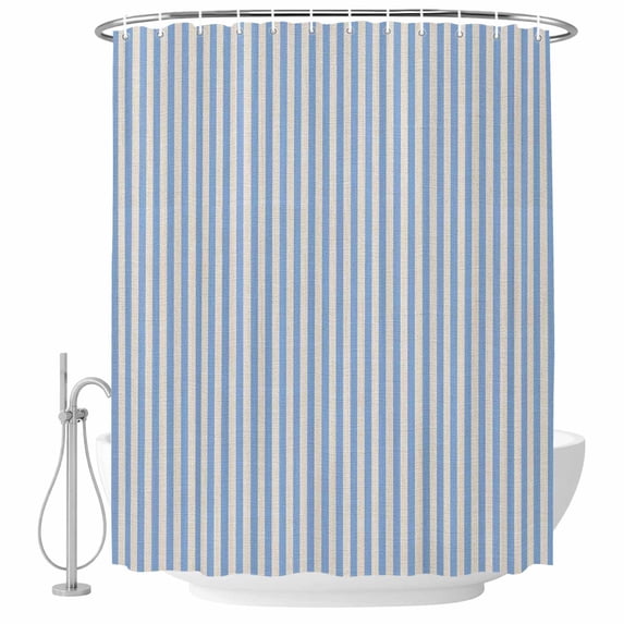 Decorative Shower Curtain Farmhouse Polyester Fabric Waterproof Bath Shower Curtains Bathroom Accessories Blue Striped Shower Curtain 60x72 Inch for Home Hotel Modern Simple Farmhouse Beige Vintage
