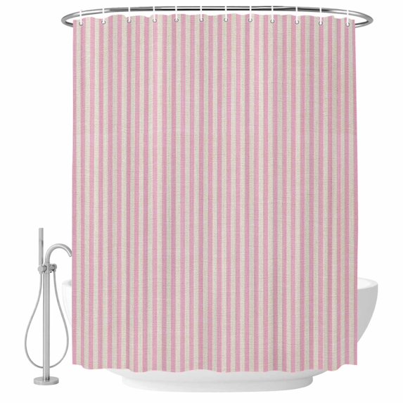 Decorative Shower Curtain Farmhouse Polyester Fabric Waterproof Bath Shower Curtains Bathroom Accessories Pink Striped Shower Curtain 54x78 Inch for Home Hotel Modern Simple Farmhouse Beige Vintage