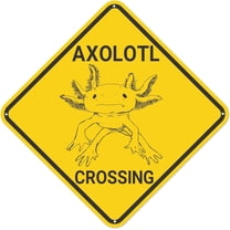 Decorative Signage, Metal Axolotl Crossing Sign, 12x12in Funny Animal Wall Decor for Home/Farmhouse/Yard