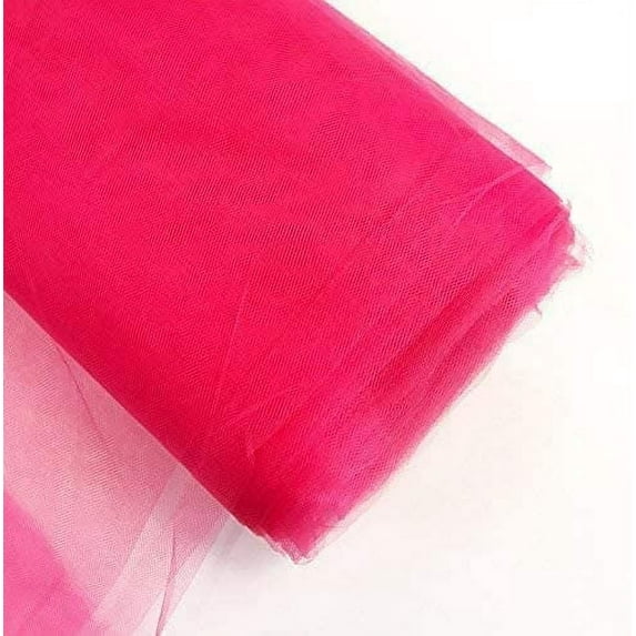 Decorative Silk Inc, 108" by 50 Yards Fabric Tulle Bolt for Wedding and Decoration (50 Yard,Hot Pink)