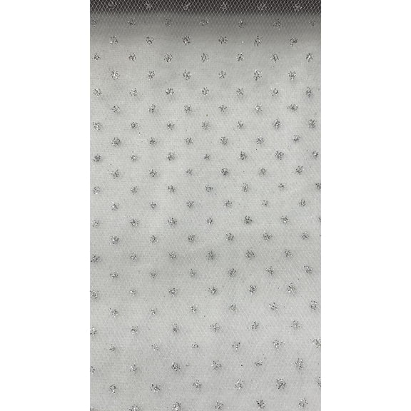 Decorative Silk Inc Silver or Gold Sparkling Tulle Ribbon Roll Glitter Tulle Roll Tulle Spool for Decoration (25 Yard, Silver)