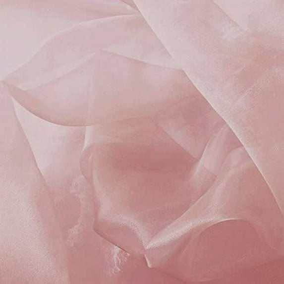 Decorative Silk Inc, Sparkle Crystal Sheer Organza Fabric Shiny for Fashion, Crafts, Decorations 60" Wide (1 Yard,Dusty Rose )