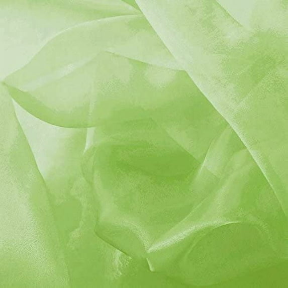 Decorative Silk Inc, Sparkle Crystal Sheer Organza Fabric Shiny for Fashion, Crafts, Decorations 60" Wide (50 Yard,Apple Green )
