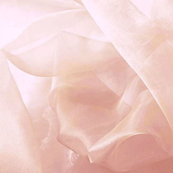 Decorative Silk Inc, Sparkle Crystal Sheer Organza Fabric Shiny for Fashion, Crafts, Decorations 60" Wide (50 Yard,Baby Pink )