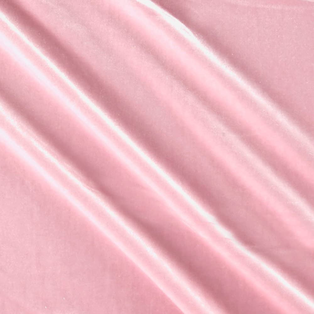 Decorative Silk Inc Stretch Velvet Fabric is 58/60" inches Wide (1 Yard, Baby Pink)