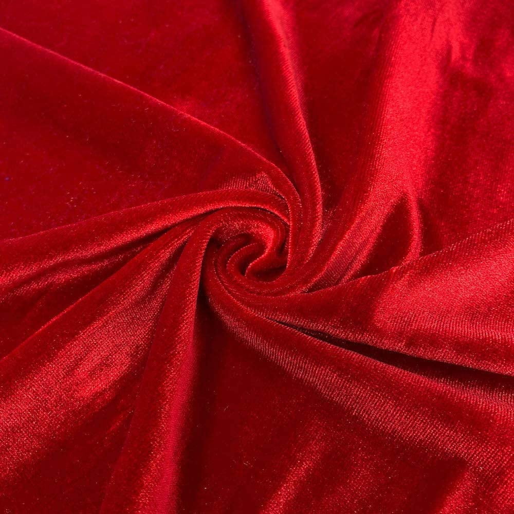 Decorative Silk Inc Stretch Velvet Fabric is 58/60" inches Wide (5 Yard, Dark Red)