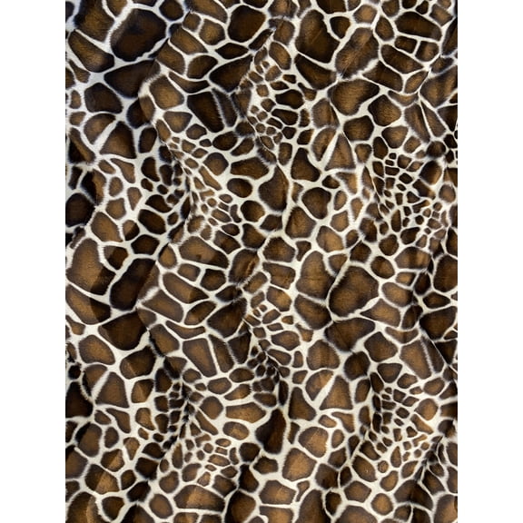 Decorative Silk Inc. VELBOA FAUX FUR GIRAFFE ANIMAL PRINT FABRIC 58"/ 60" BY THE YARD (SAFARI)