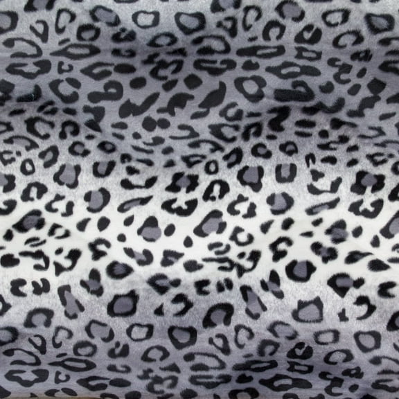 Decorative Silk Inc. VELBOA FAUX FUR LEOPARD ANIMAL PRINT FABRIC 58"/ 60" BY THE YARD (SNOW)