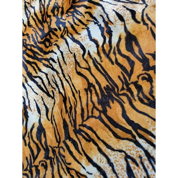 Decorative Silk Inc. VELBOA FAUX FUR TIGER ANIMAL PRINT FABRIC 58"/ 60" BY THE YARD (GOLD)