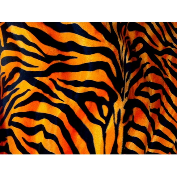 Decorative Silk Inc. VELBOA FAUX FUR ZEBRA ANIMAL PRINT FABRIC 58"/ 60" BY THE YARD ( ORANGE)