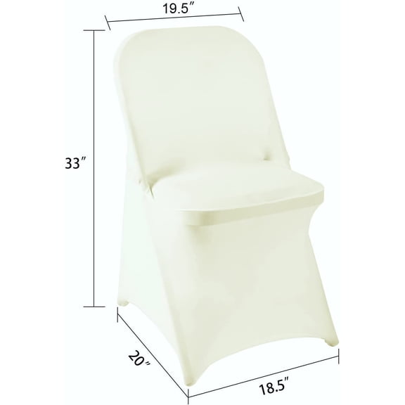 Decorative Silk inc Spandex Stretchable Folding Chair Covers for Party Wedding Linens Decorations Dining Ceremony Reception Supplies(25 Pieces, Ivory)