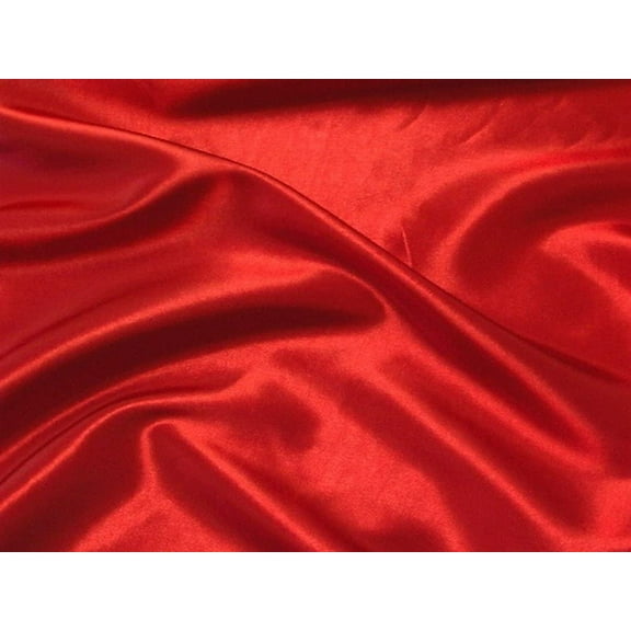 Decorative Silk inc Taffeta Fabric 60" Inch Wide- for Weddings, Decor, Gowns, Sheets, Costumes, Dresses(1 Yard, Red)