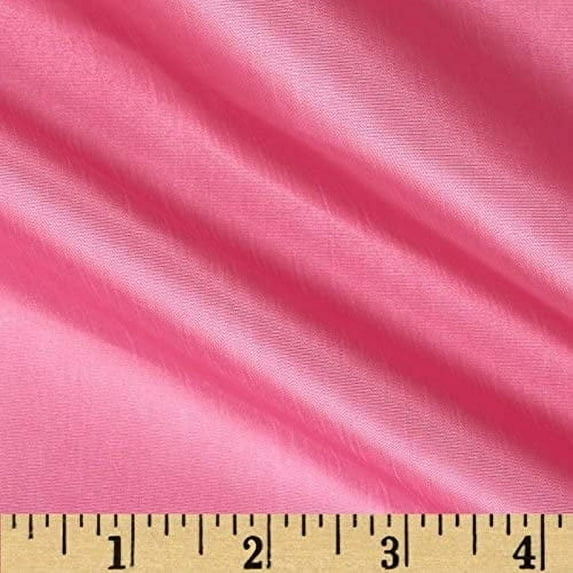 Decorative Silk inc Taffeta Fabric 60" Inch Wide- for Weddings, Decor, Gowns, Sheets, Costumes, Dresses(5 Yard, Candy Pink)