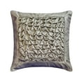 thumbnail image 1 of Decorative Silver 12"x12" (30x30 cm) Throw Pillow Covers, Jacquard Textured, Knotted Foil & Pintucks Throw Pillows For Sofa, Solid Color Pattern Modern Style - Aluminum Foil, 1 of 5